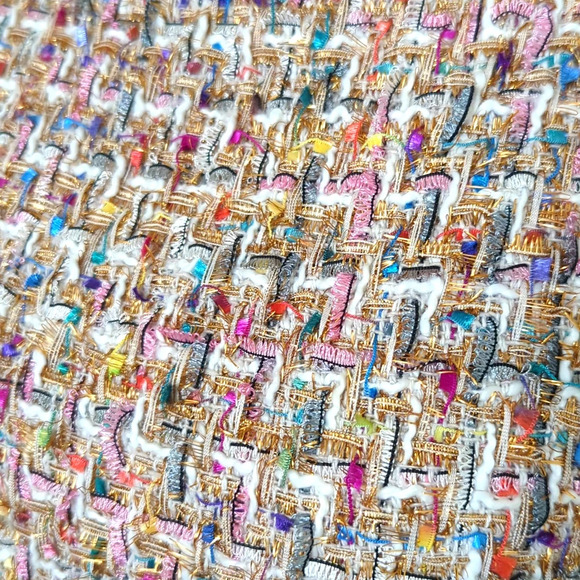 Alexia Admor Textured Multicolor Metallic Tweed Fringe Hem Sheath Dress - Picture 4 of 8